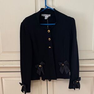 Vintage Carlisle Sport Black Women's Blazer with Bow Accents